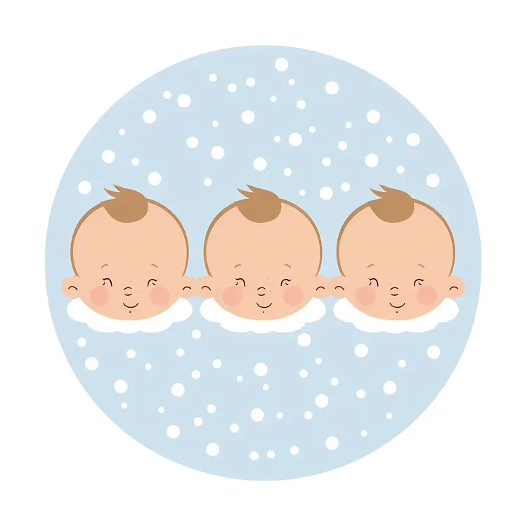 Cartoon Baby Faces in Snow