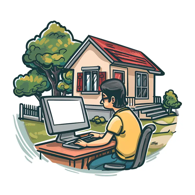 House with Garden and Outdoor Workspace