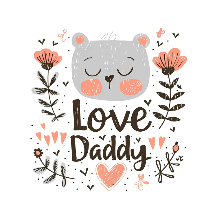 I Love Daddy with Cute Hearts
