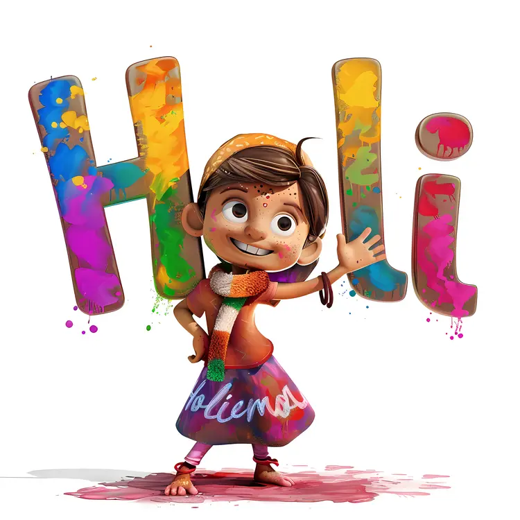 Happy Boy Enjoying Holi Festival