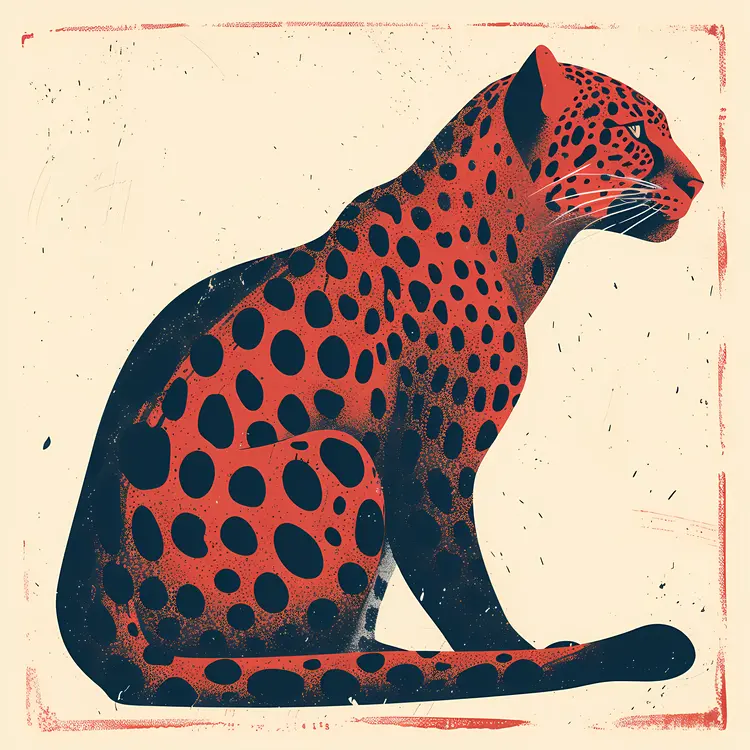 Red Leopard Illustration