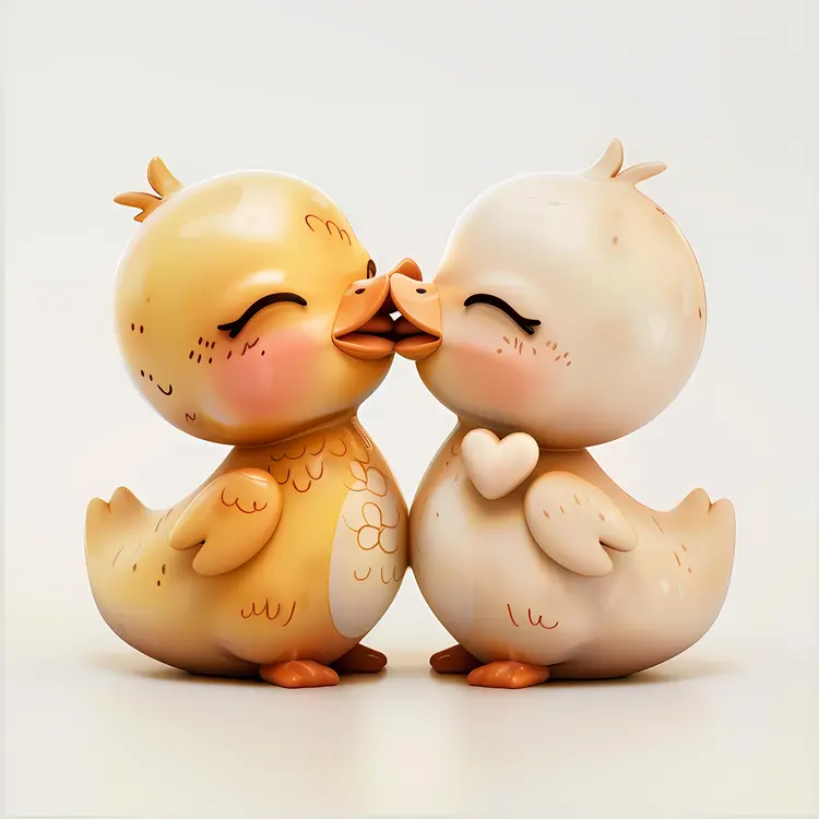 Cute Kissing Ducks