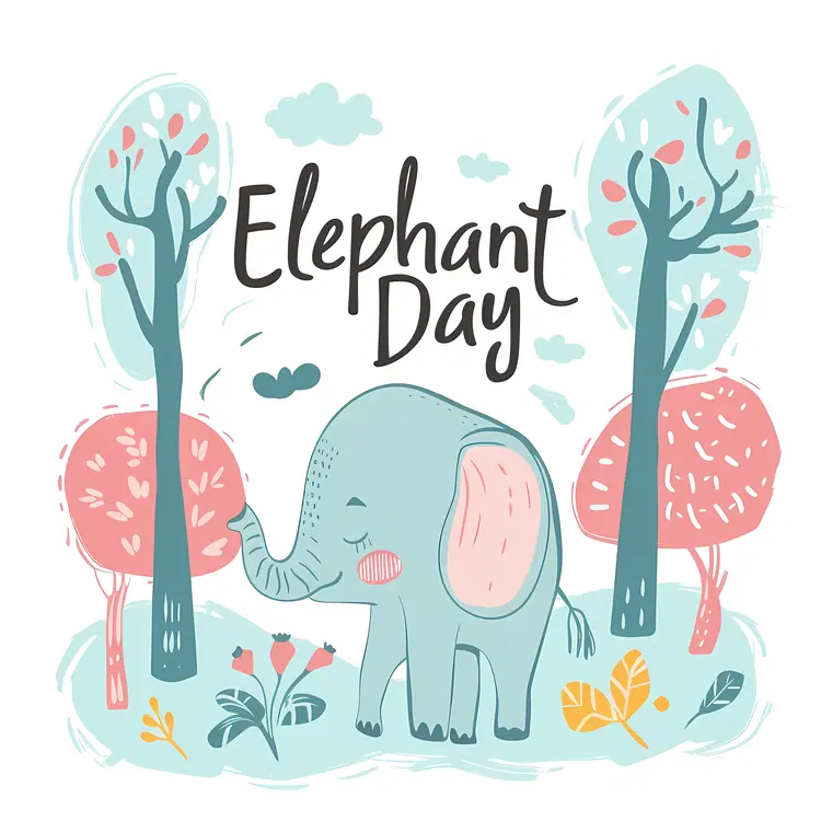 Elephant Day with Trees
