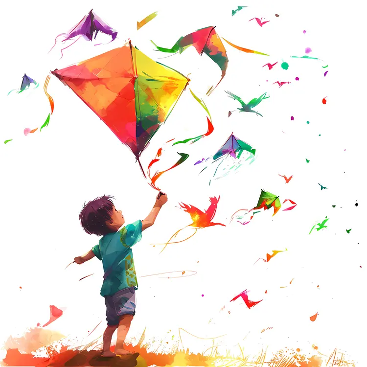 Boy Flying a Kite
