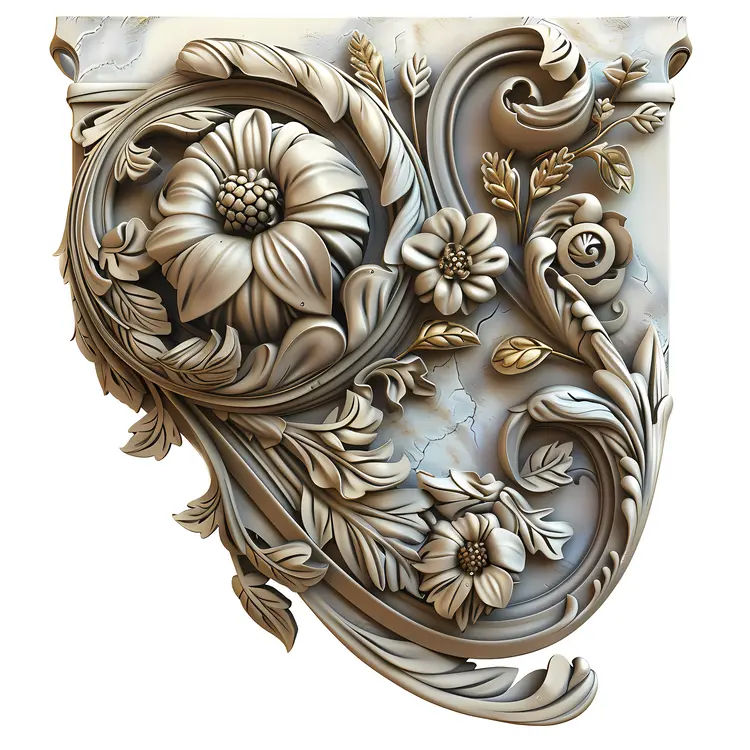 Intricate Carved Floral Corner Design