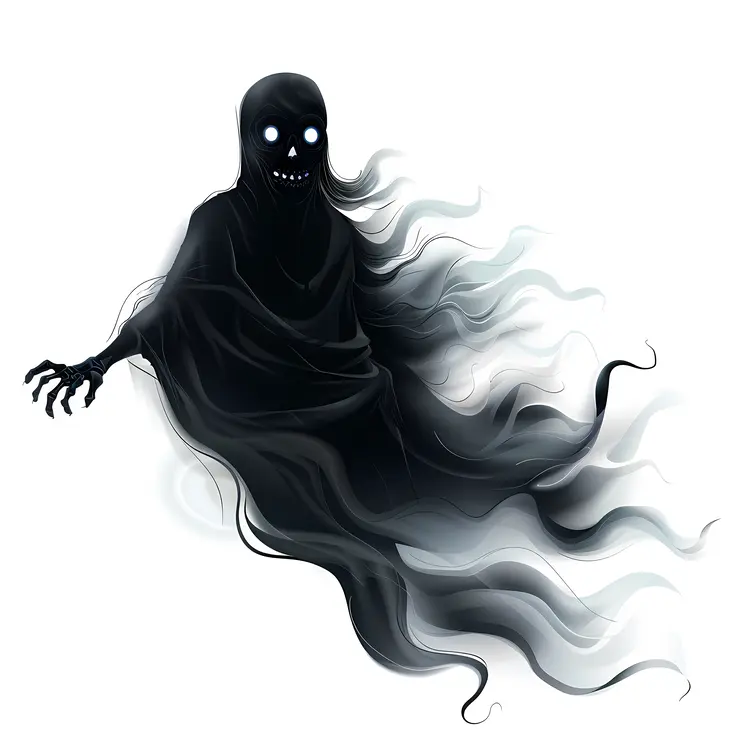 Spooky Ghost with Glowing Eyes