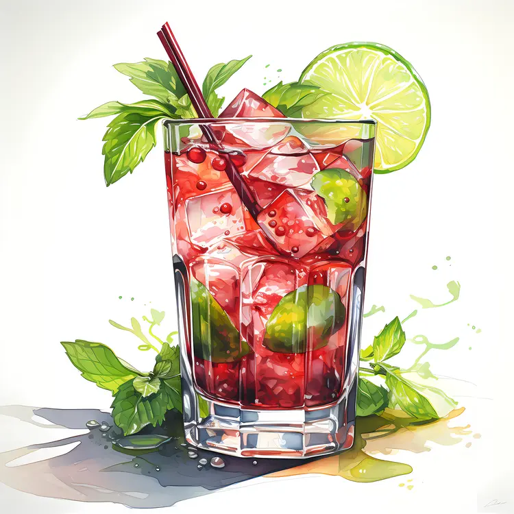 Refreshing Mojito with Mint and Lime