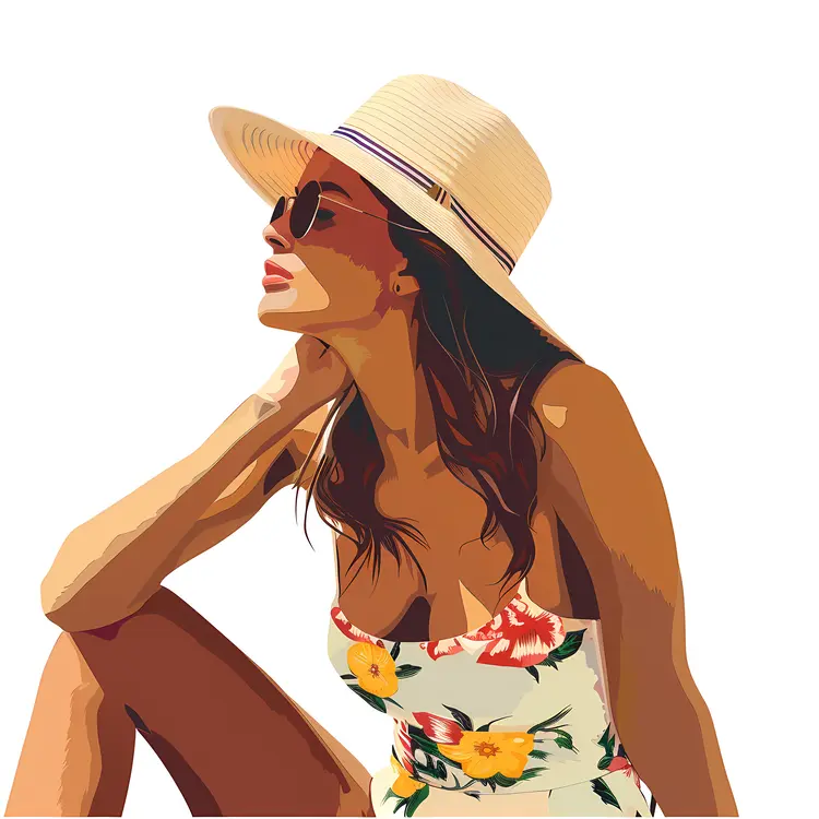 Stylish Woman in Summer Hat