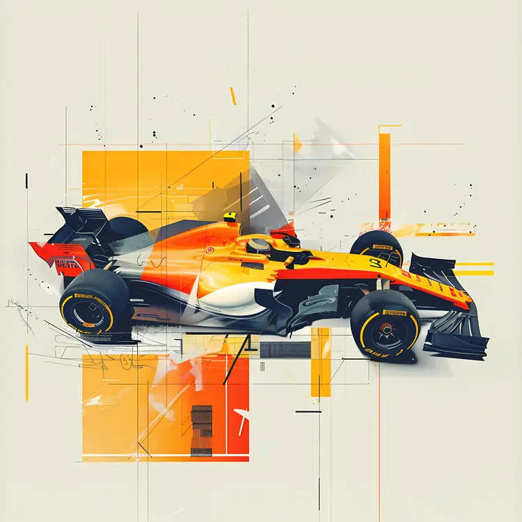 Abstract Race Car Illustration