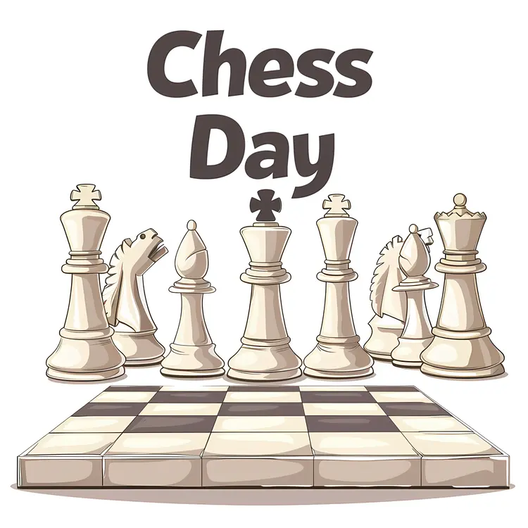 Chess Day with King, Queen, and Rook