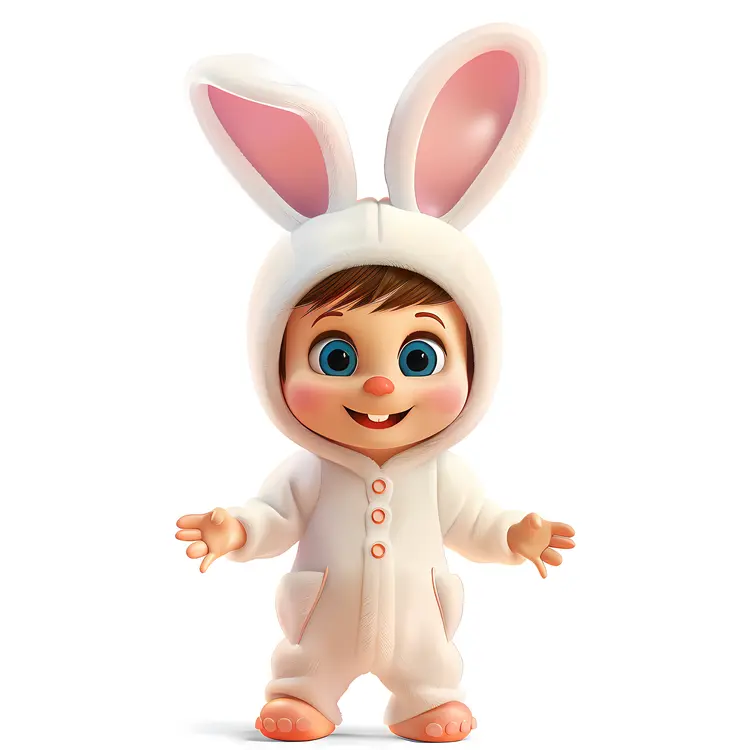 Cute Baby in Bunny Costume