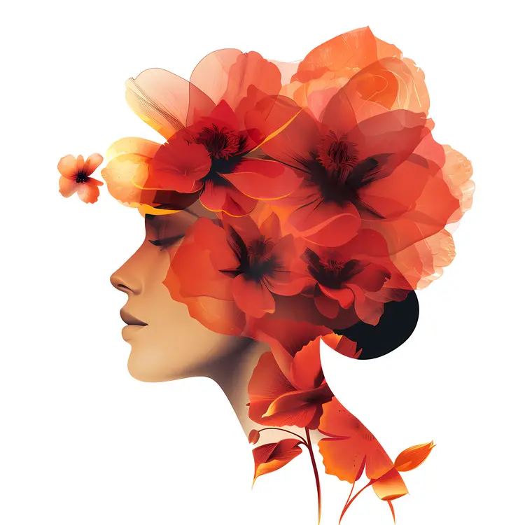 Woman with Floral Head