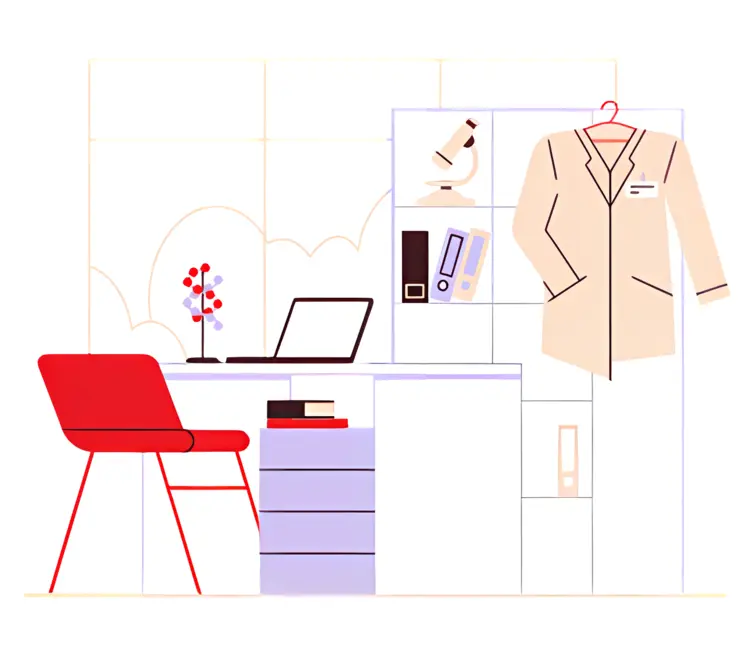 Office Workspace with Desk and Chair