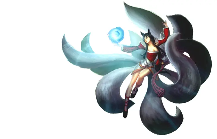 Mystical Female Character with Tails