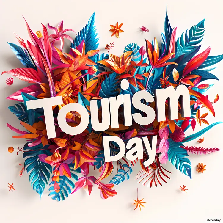 Tourism Day Celebration with Colorful Floral Design