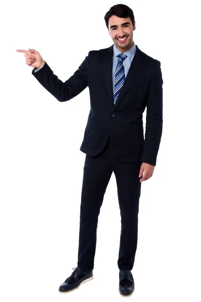 Man in Suit Pointing