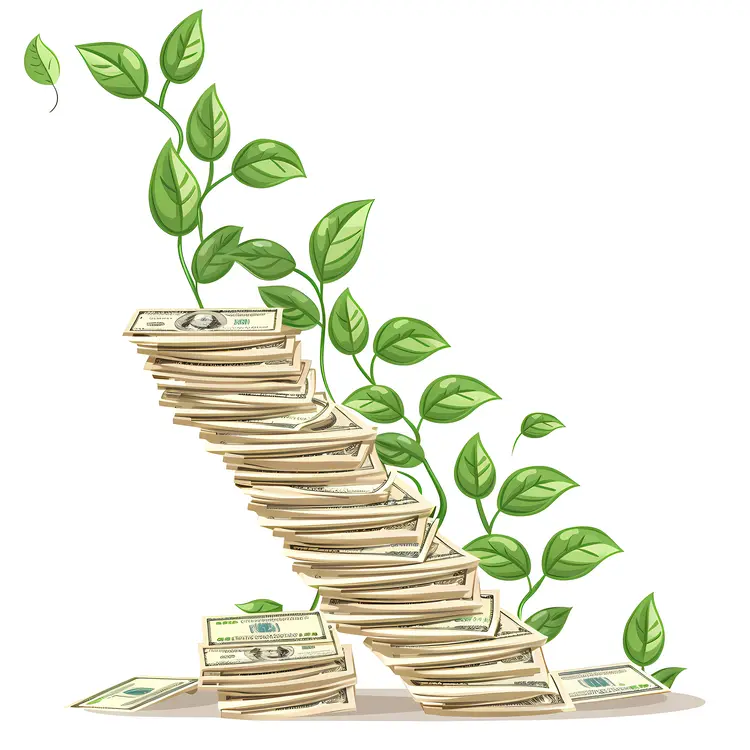 Dollar Bills Representing Financial Growth