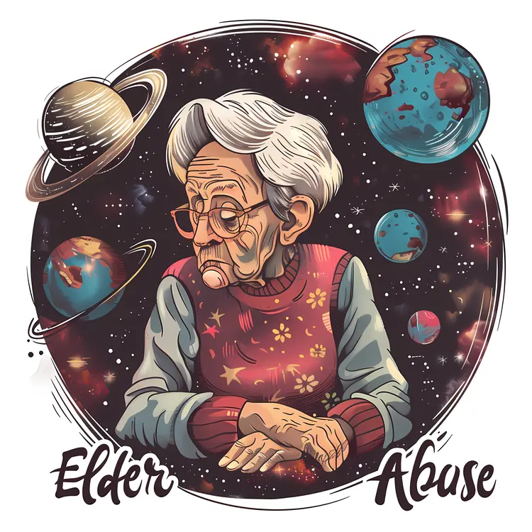 Elderly Woman in Space