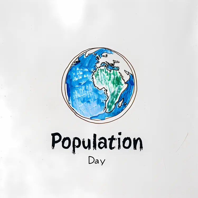 Simple Earth Illustration for Population Day