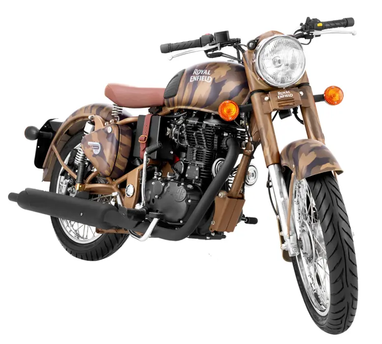Royal Enfield Motorcycle in Camouflage Design
