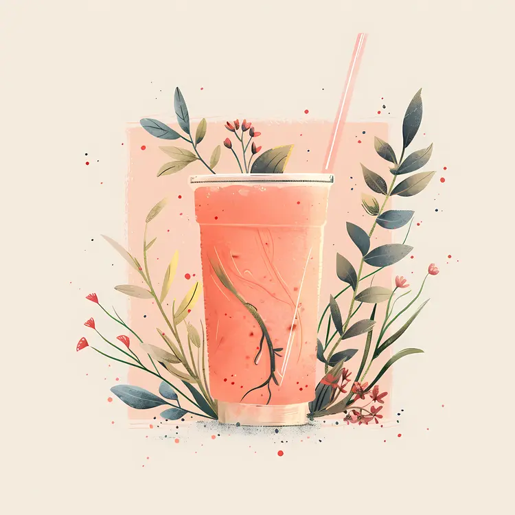 Pink Drink with Floral Decoration