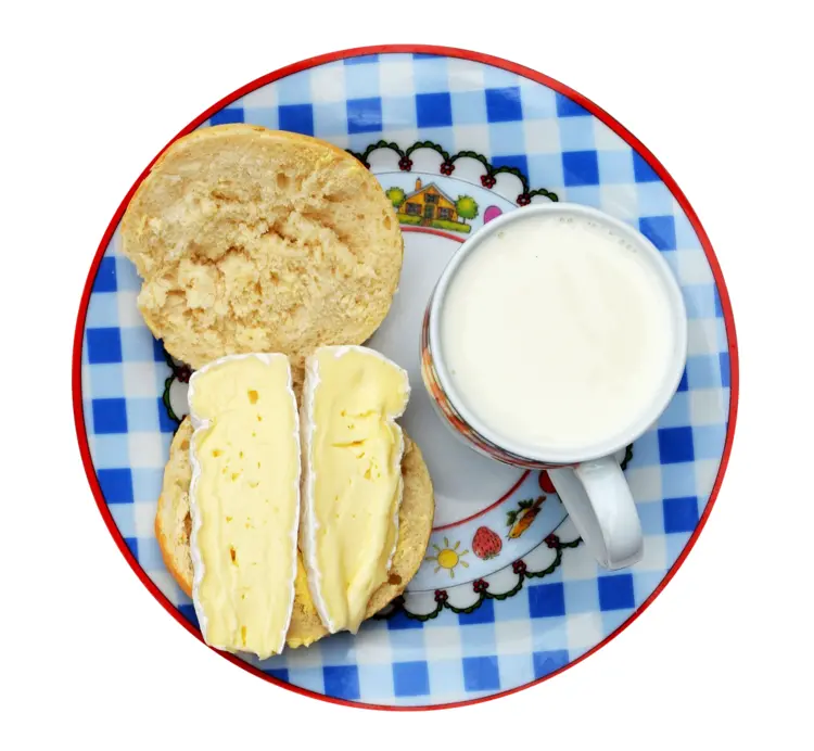 Cheese and Bread with Milk