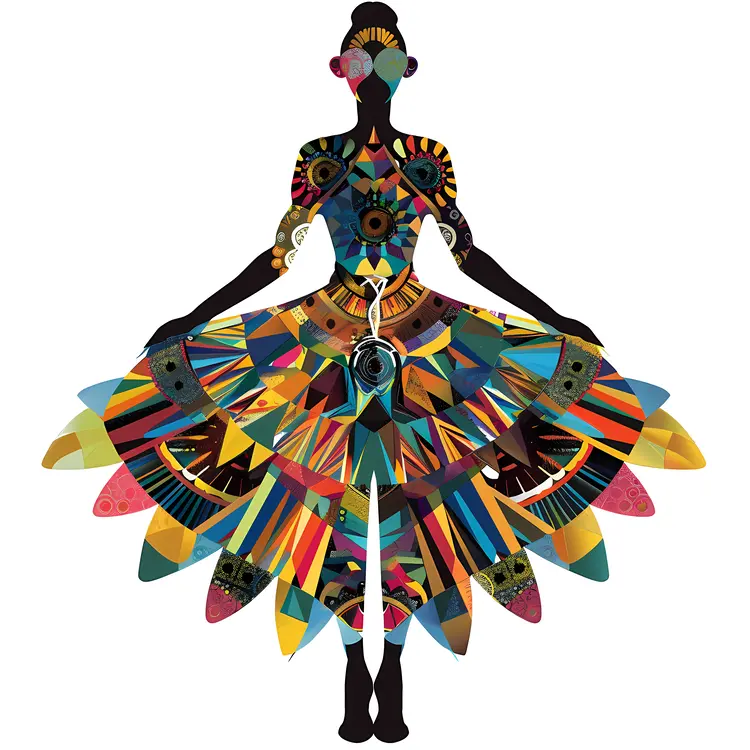 Abstract Colorful Silhouette Art