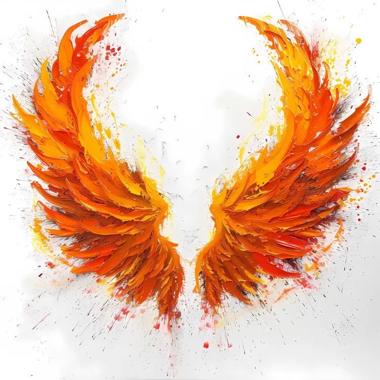 Fiery Phoenix Wings Illustration