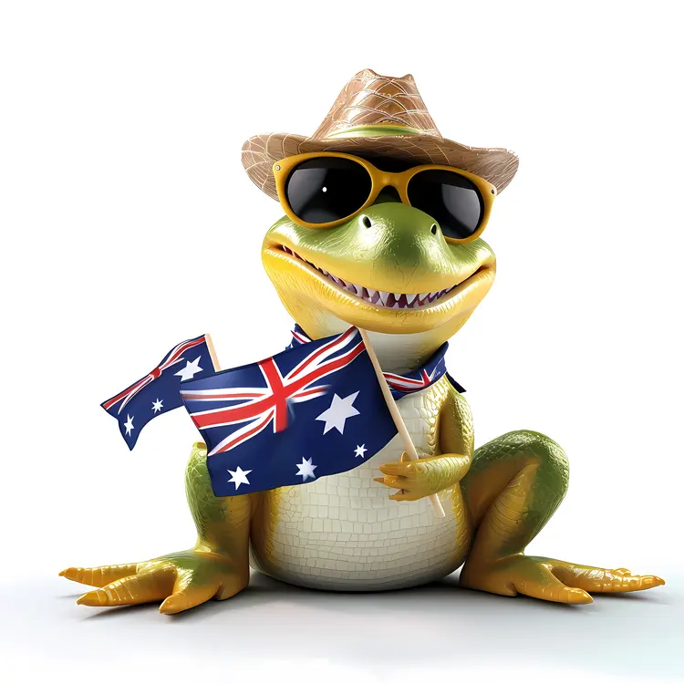Cool Lizard with Australian Flag