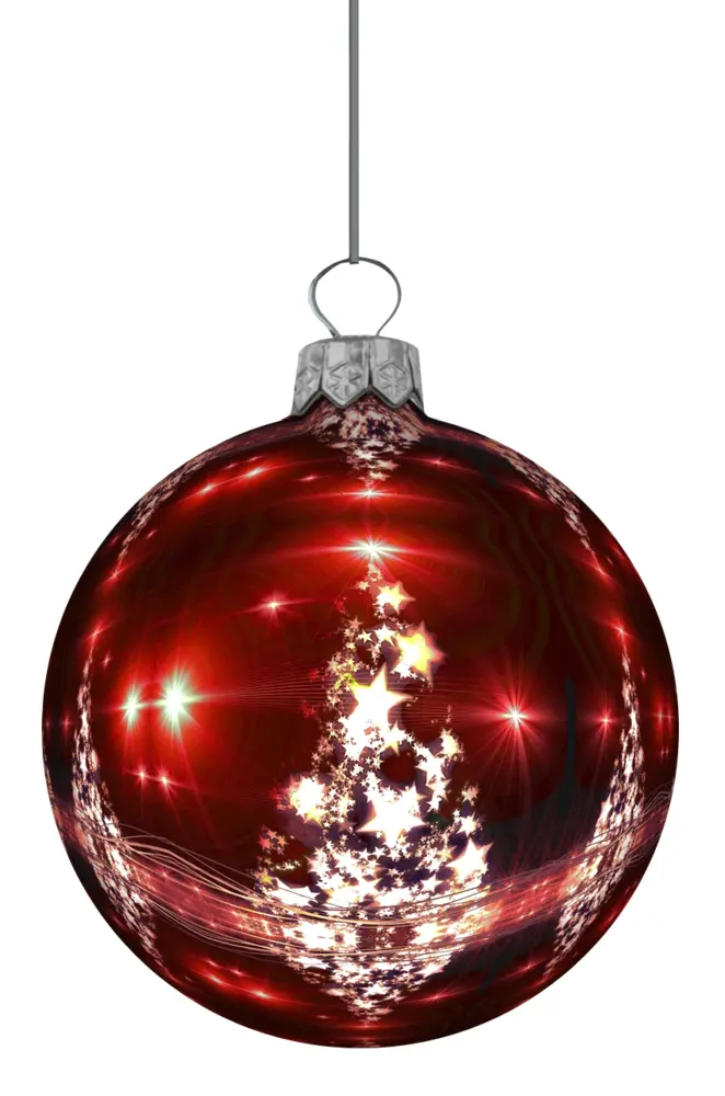 Red Christmas Ornament with Stars
