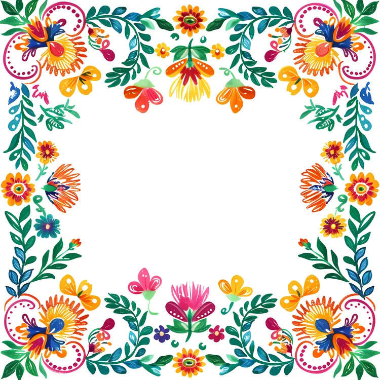 Colorful Floral Border Decoration