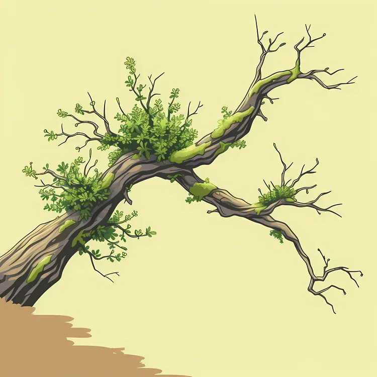 Tree Branch with Green Leaves