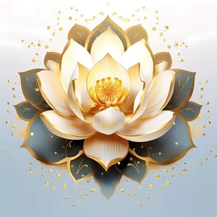 Golden Lotus Flower with Elegant Petals