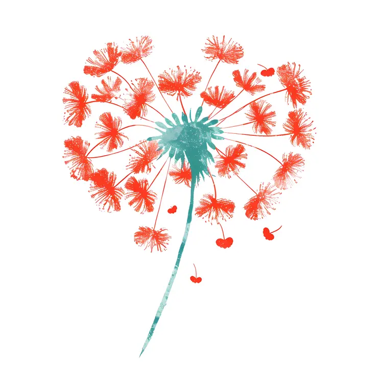 Red Heart-shaped Dandelion