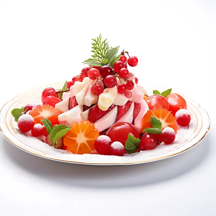 Christmas Fruit Salad with Berries and Mint