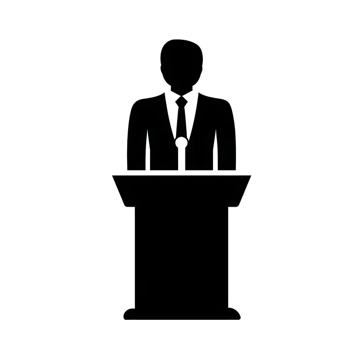 Silhouette of Man at Podium