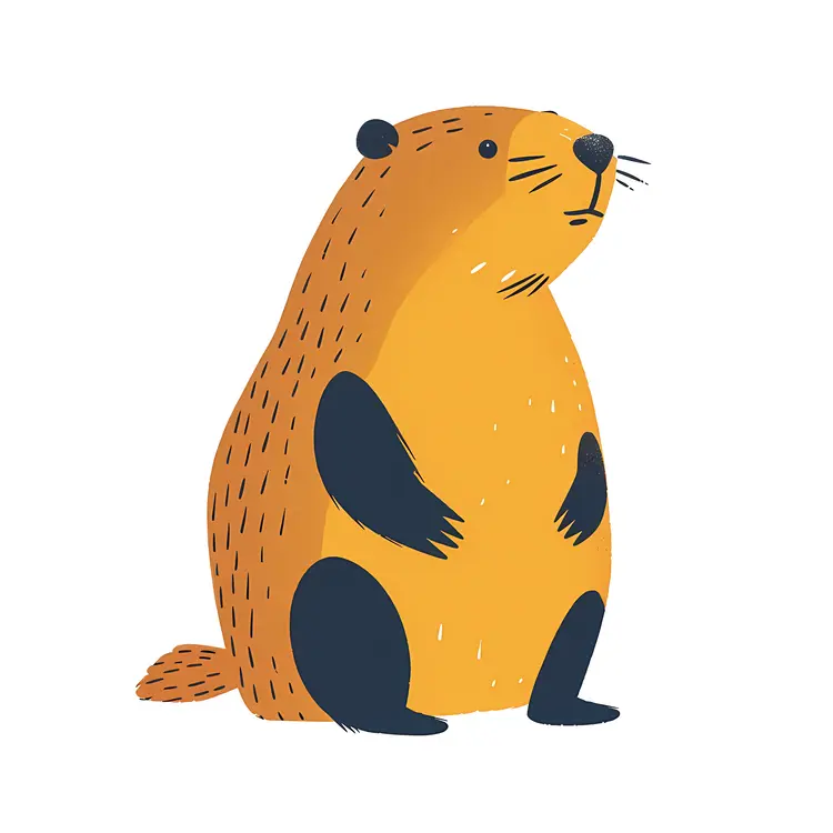 Cute Cartoon Beaver Illustration