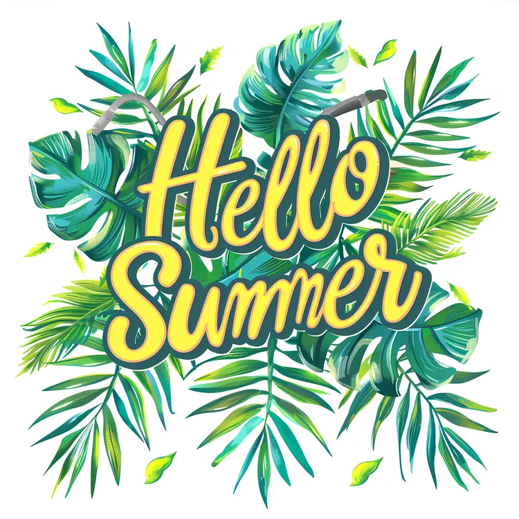 Hello Summer Leafy Sign