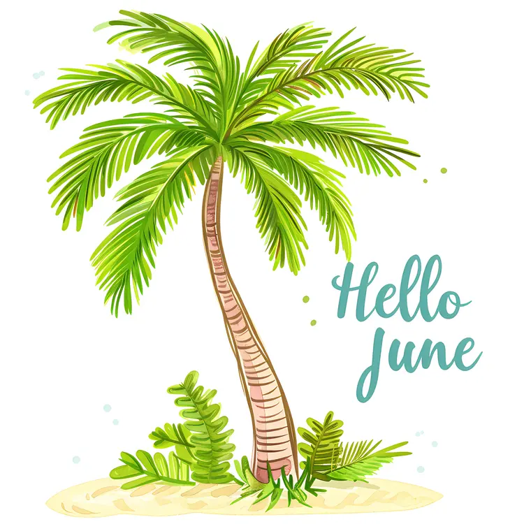 Palm Tree with Hello June Text