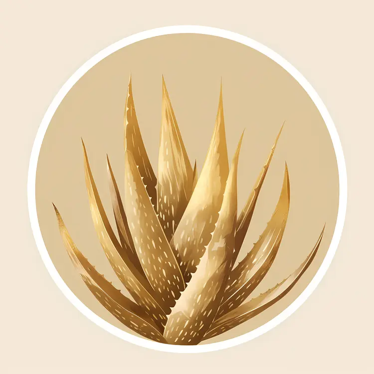 Golden Aloe Vera Plant Illustration