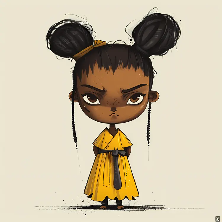 Angry Girl in Yellow Dress