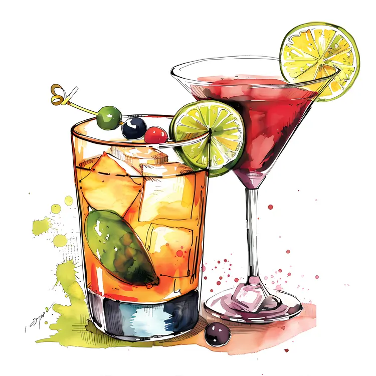 Refreshing Cocktails with Lemon and Lime