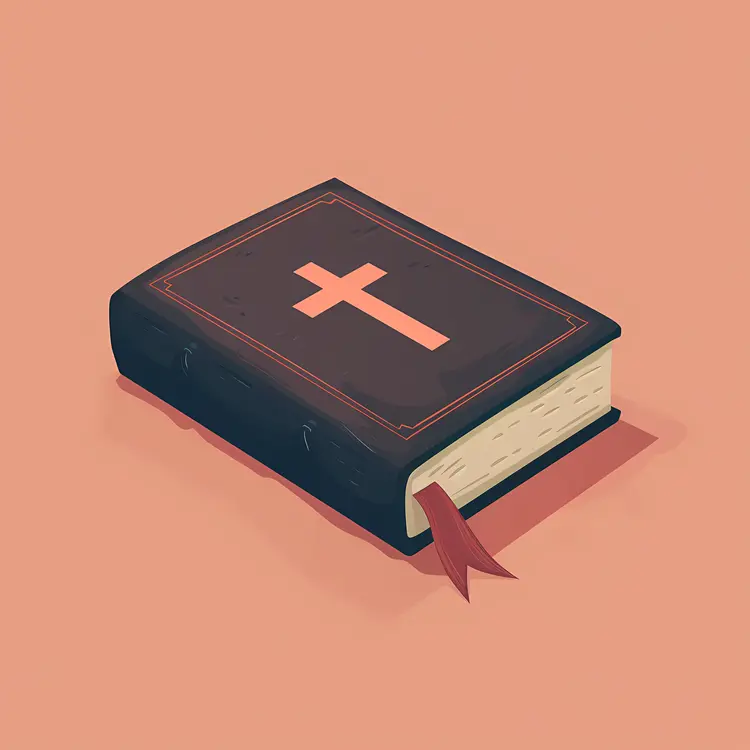 Illustrated Bible with Cross and Bookmark