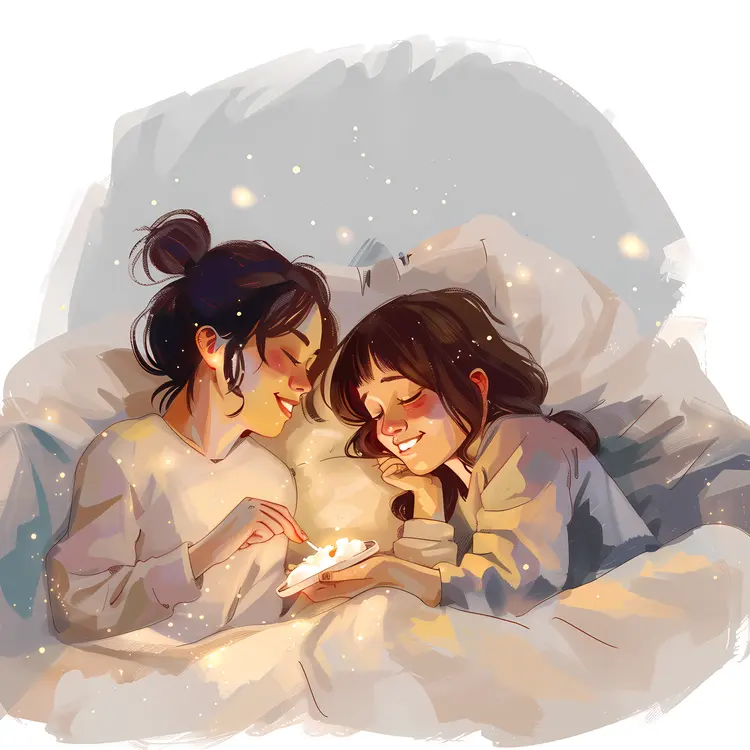 Two Girls Sharing a Candlelight Moment