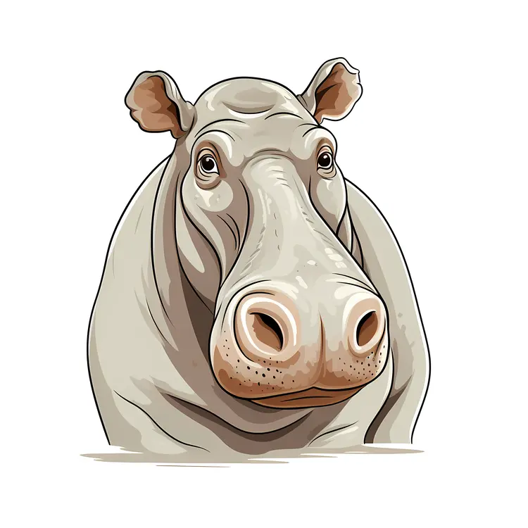 Cute Cartoon Hippo