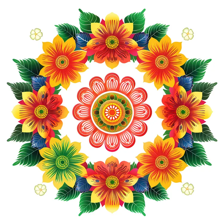 Colorful Floral Mandala Design
