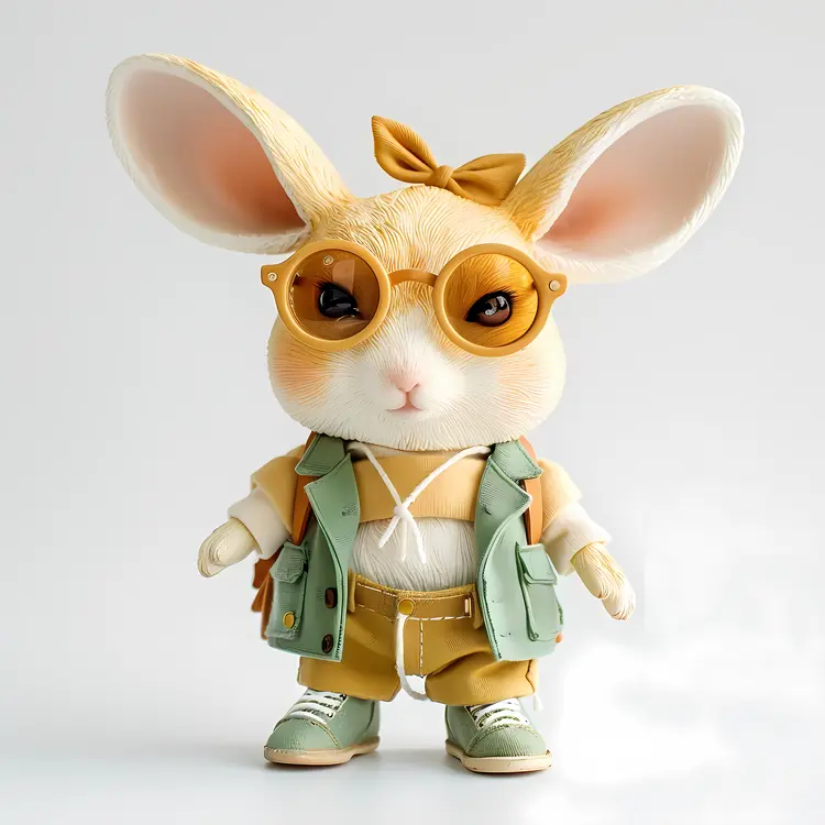 Cute Bunny with Glasses and Bow