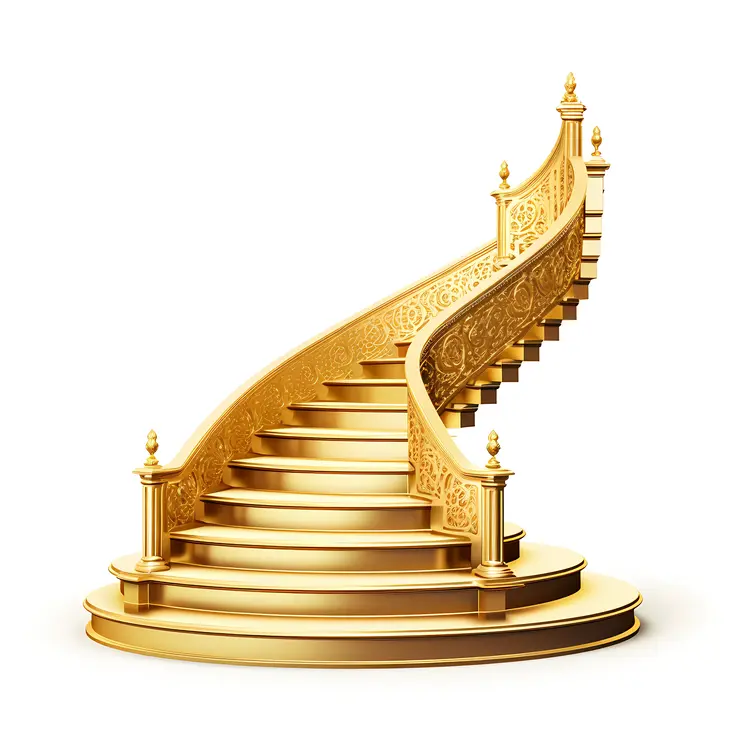 Ornate Golden Staircase with Decorative Details