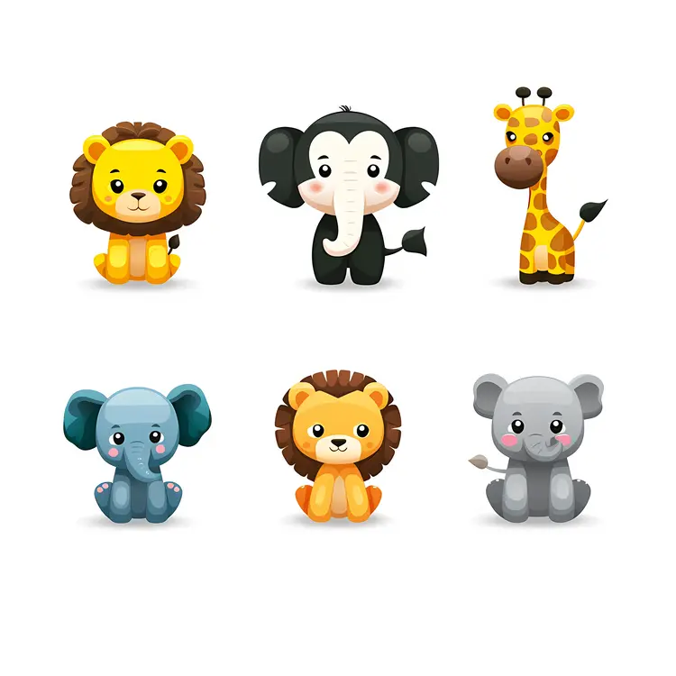 Adorable Cartoon Animals Collection