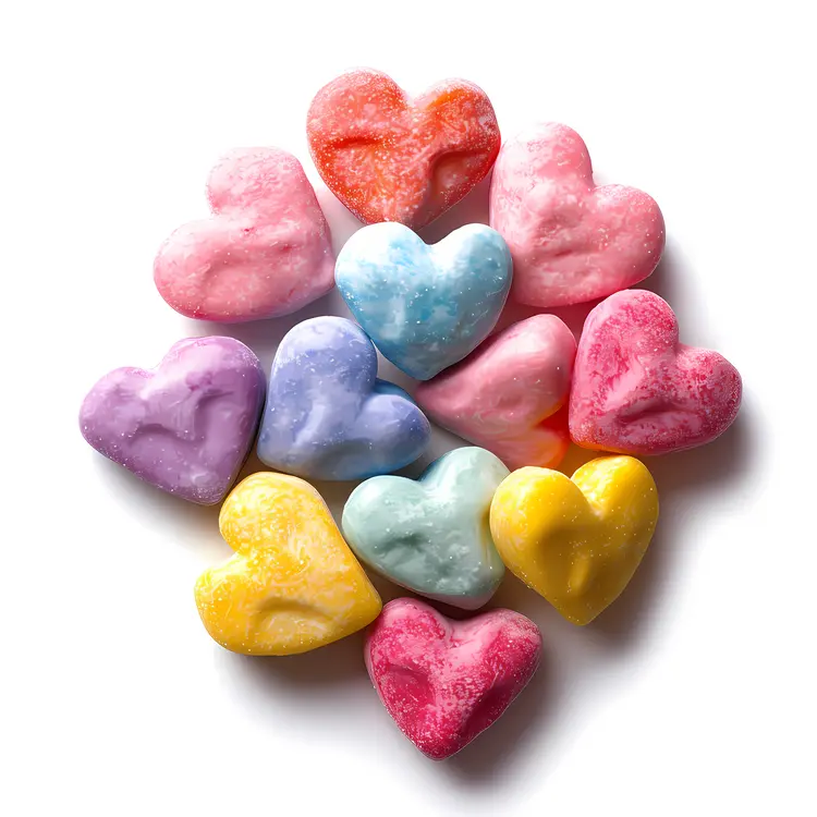 Multicolor Matte Heart Shapes